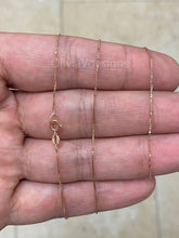 Solid 14K Rose Gold Box Chain Necklace .7mm, Delicate Dainty Layered Necklace, Everyday Necklace, Simple chain, Minimalist